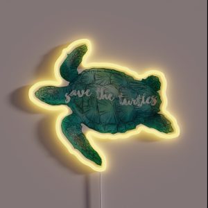 Save The Turtles RGB Neon Sign