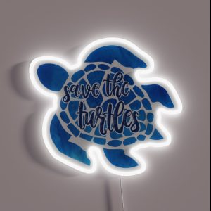 Save The Turtles RGB Neon Sign