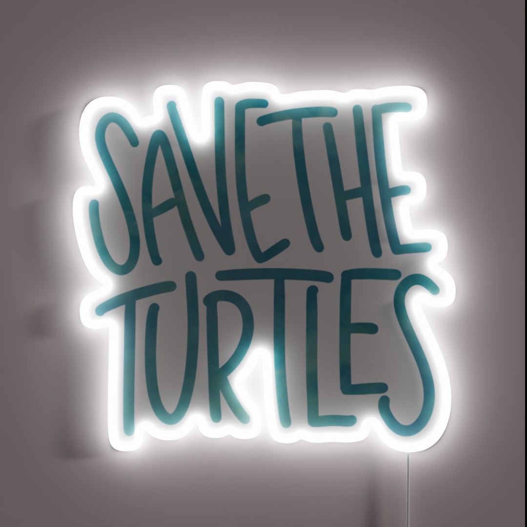 Save The Turtles RGB Neon Sign Save The Turtles RGB Neon Sign