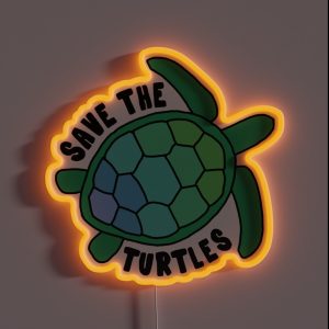Save The Turtles RGB Neon Sign