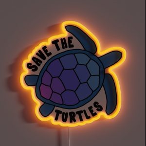 Save The Turtles RGB Neon Sign