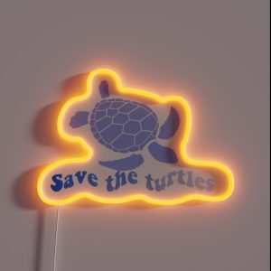 Save The Turtles RGB Neon Sign