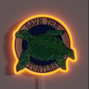 Save The Turtles RGB Neon Sign Save The Turtles RGB Neon Sign