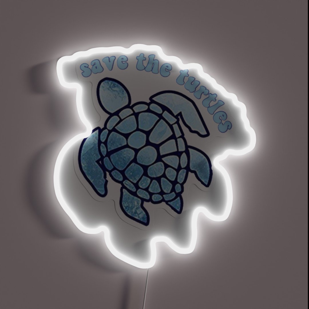 Save The Turtles RGB Neon Sign Save The Turtles RGB Neon Sign