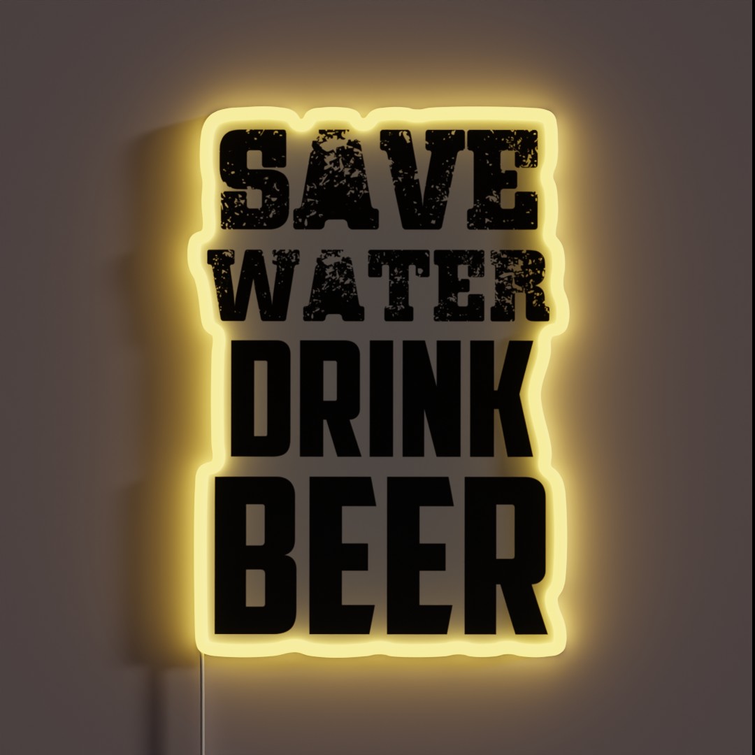 Save Water Drink Beer Quote RGB Neon Sign Save Water Drink Beer Quote RGB Neon Sign