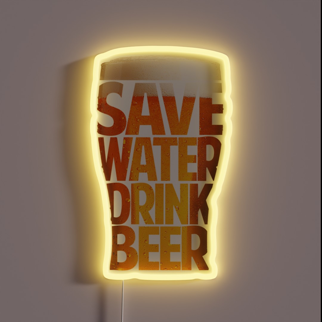 Save Water Drink Beer RGB Neon Sign Save Water Drink Beer RGB Neon Sign