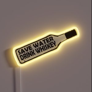 Save Water Drink Whiskey RGB Neon Sign