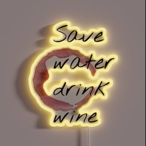 Save Water Drink Wine RGB Neon Sign