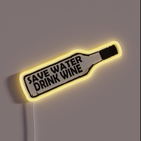 Save Water Drink Wine RGB Neon Sign