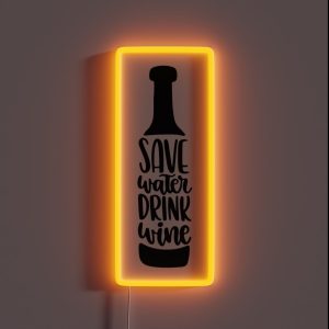 Save Water Drink Wine RGB Neon Sign