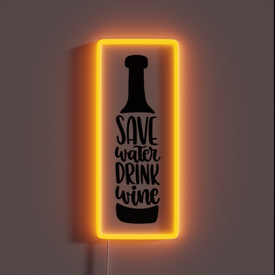 Save Water Drink Wine RGB Neon Sign Save Water Drink Wine RGB Neon Sign