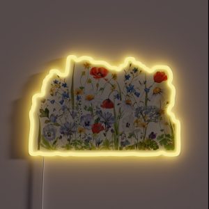 Scandinavian Wildflower Summer Meadow II Botanical Garden RGB Neon Sign