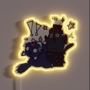 Scarameow And Lyney Cat RGB Neon Sign
