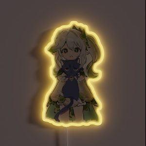 Scaramouche Dendro Archon Genshin Impact Nahida Cat RGB Neon Sign