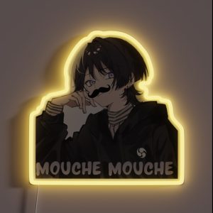Scaramouche Genshin Impact Meme Moustache Scaramouche Fanart RGB Neon Sign