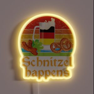 Schnitzel Happens Prost Beer German Flag RGB Neon Sign
