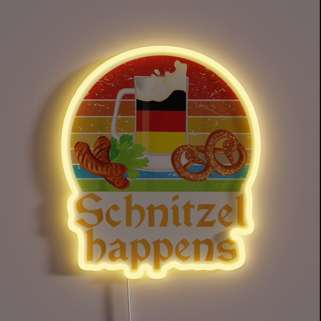 Schnitzel Happens Prost Beer German Flag RGB Neon Sign Schnitzel Happens Prost Beer German Flag RGB Neon Sign