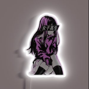SCHOOLGIRL Pink Sad Anime Japanese Aesthetic RGB Neon Sign