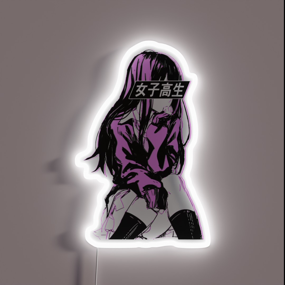 SCHOOLGIRL Pink Sad Anime Japanese Aesthetic RGB Neon Sign SCHOOLGIRL Pink Sad Anime Japanese Aesthetic RGB Neon Sign
