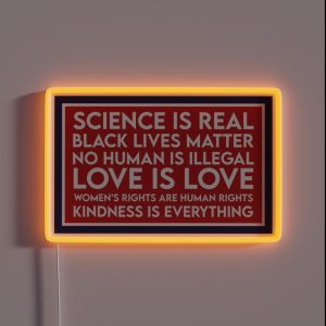 Science Is Real Women S Rights Car Decal Kindness Bumper RGB Neon Sign