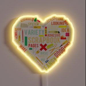 Scrapbooking Heart Crafting Hobby Png RGB Neon Sign