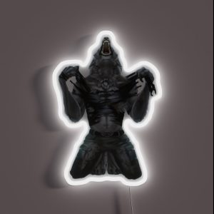 Screaming Alpha Wolf Meme RGB Neon Sign