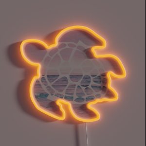 Sea Turtle Pink Beach RGB Neon Sign