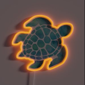 Sea Turtle Watercolor Blue RGB Neon Sign