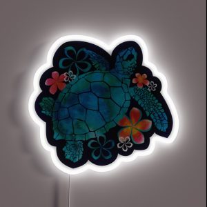 Sea Turtle With Flowers RGB Neon Sign Sea Turtle With Flowers RGB Neon Sign