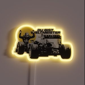 Sebastian Vettel Du Bist Weltmeister RGB Neon Sign