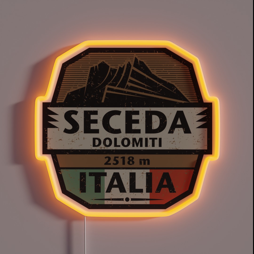 Seceda Dolomiti RGB Neon Sign Seceda Dolomiti RGB Neon Sign