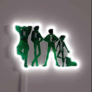 See You Space Cowboy Pastel Silhouette 90s Anime Anime Aesthetic RGB Neon Sign