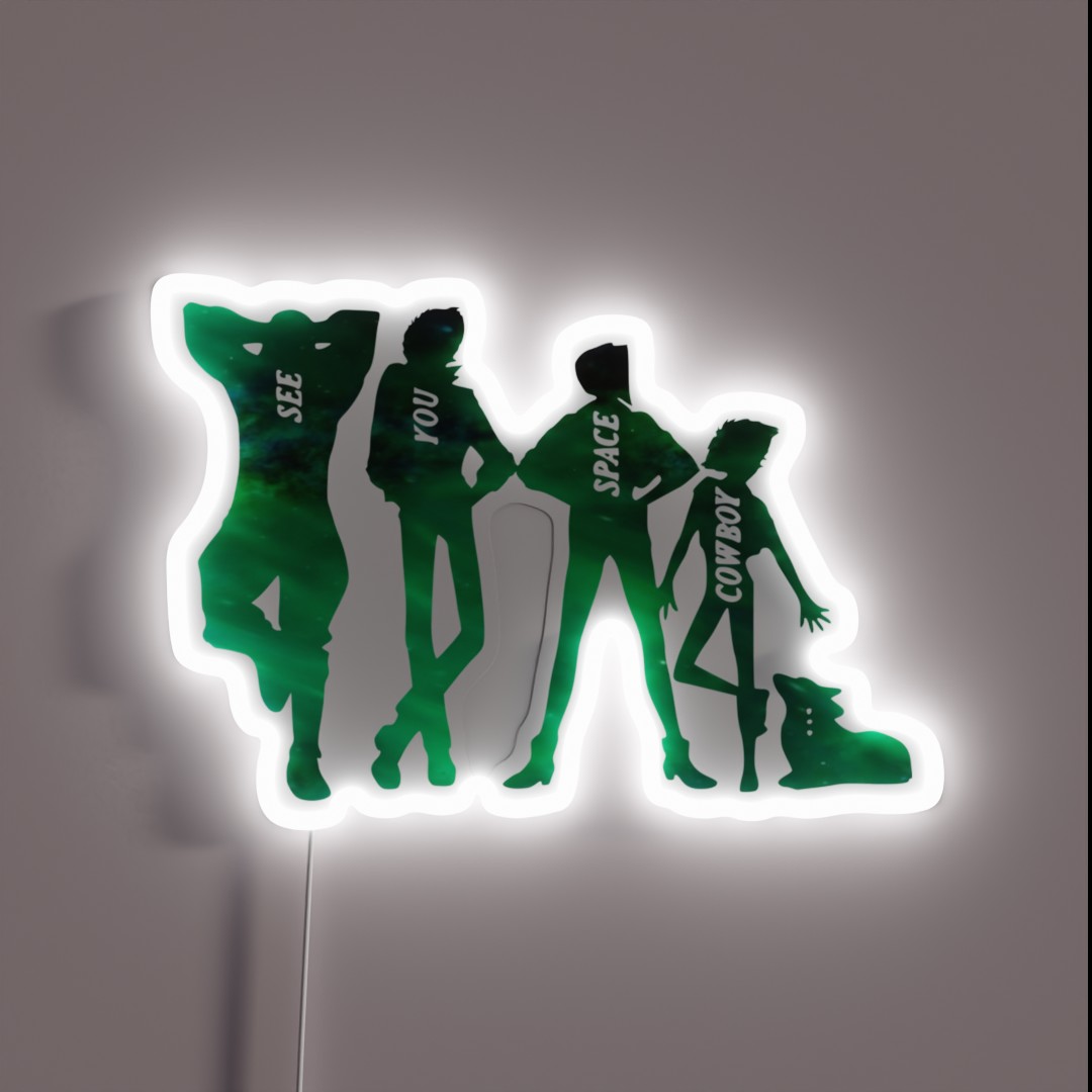 See You Space Cowboy Pastel Silhouette 90s RGB Neon Sign See You Space Cowboy Pastel Silhouette 90s RGB Neon Sign