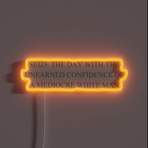Seize The Day With The Unearned Confidence Of A Mediocre White Man RGB Neon Sign Seize The Day With The Unearned Confidence Of A Mediocre White Man RGB Neon Sign