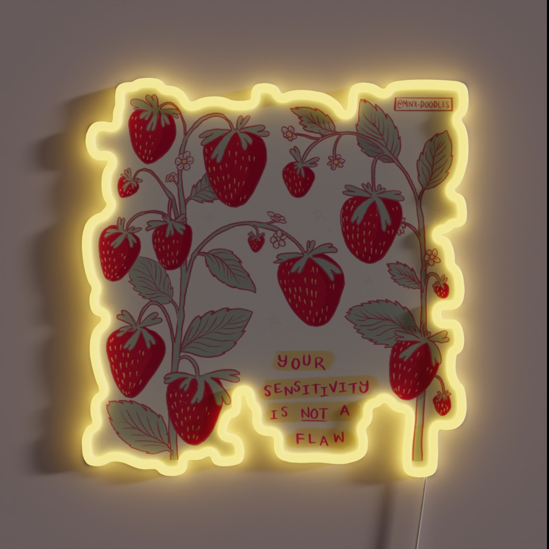 Sensitive Strawberry RGB Neon Sign Sensitive Strawberry RGB Neon Sign