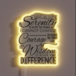 Serenity Prayer Chalk Typography RGB Neon Sign