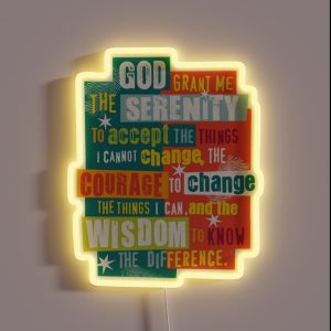 Serenity Prayer Original Graphic Design RGB Neon Sign
