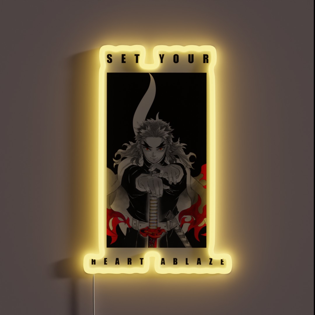 Set Your Heart Ablaze Black Font RGB Neon Sign Set Your Heart Ablaze Black Font RGB Neon Sign
