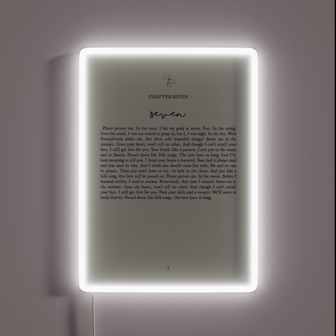 Seven Lyrics RGB Neon Sign Seven Lyrics RGB Neon Sign