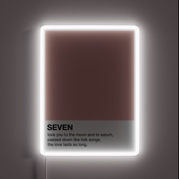 Seven Pantone RGB Neon Sign