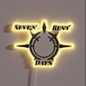 Seven Rest Days Sunday Halo Design RGB Neon Sign