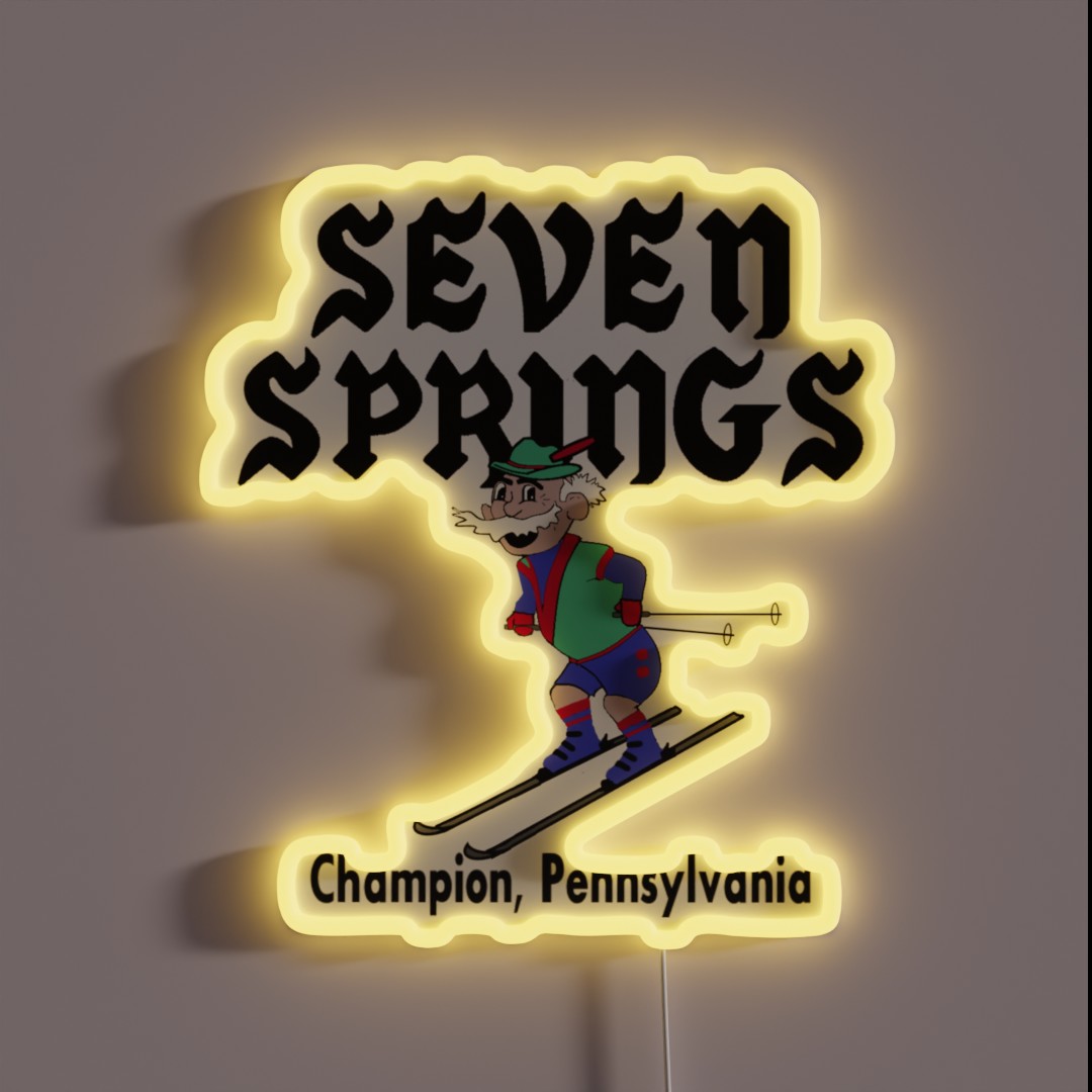 Seven Springs 1960s RGB Neon Sign Seven Springs 1960s RGB Neon Sign