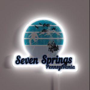 Seven Springs Pennsylvania Usa Winter Ski Resort RGB Neon Sign