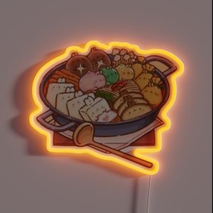 Shabu Shabu Food Illustration RGB Neon Sign Shabu Shabu Food Illustration RGB Neon Sign