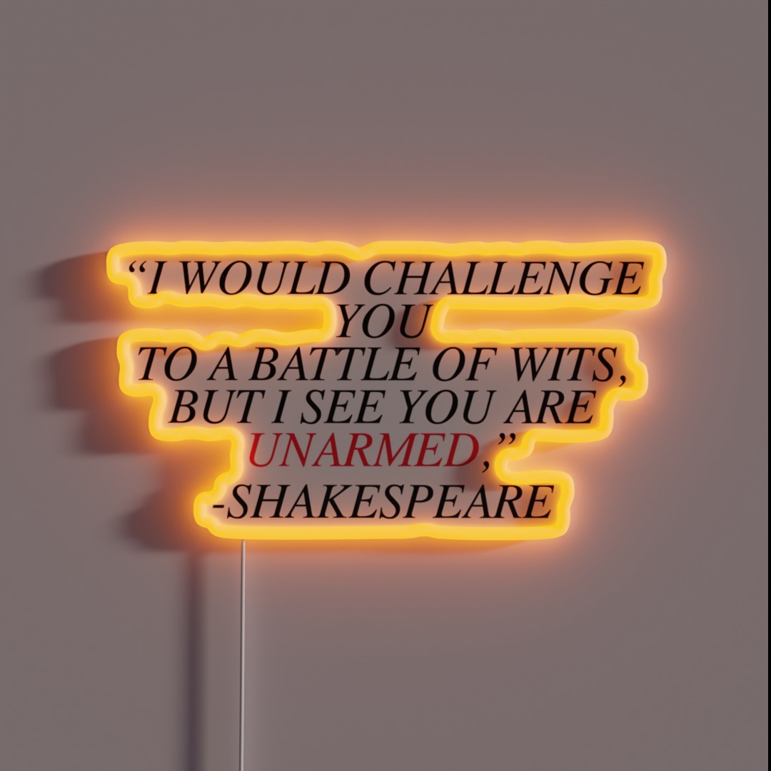 Shakespeare Battle Of Wits RGB Neon Sign Shakespeare Battle Of Wits RGB Neon Sign