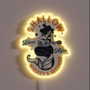 Shallow Whiskey And Records A Deep Blues Dive RGB Neon Sign