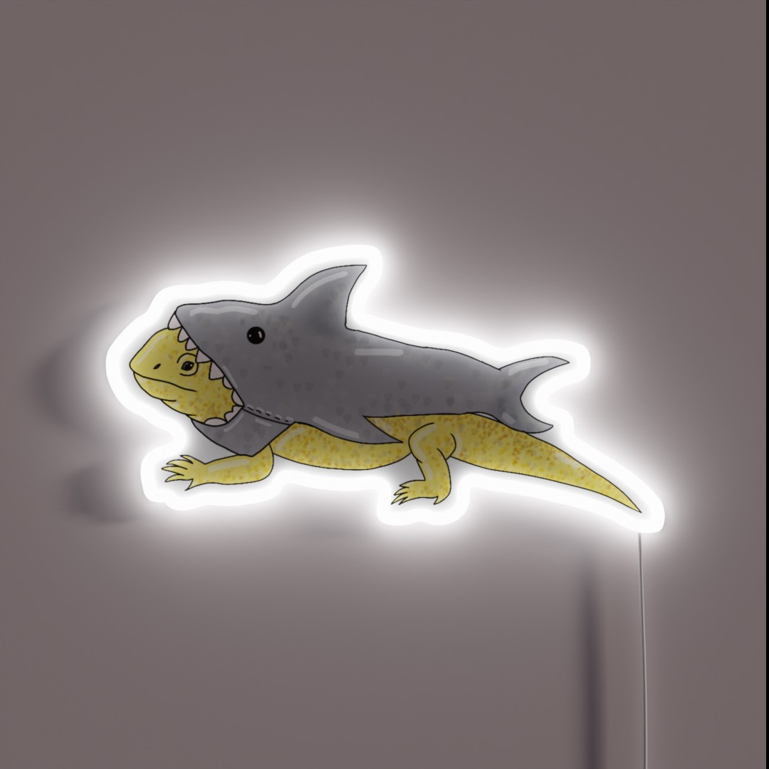 Shark Costume Bearded Dragon RGB Neon Sign Shark Costume Bearded Dragon RGB Neon Sign