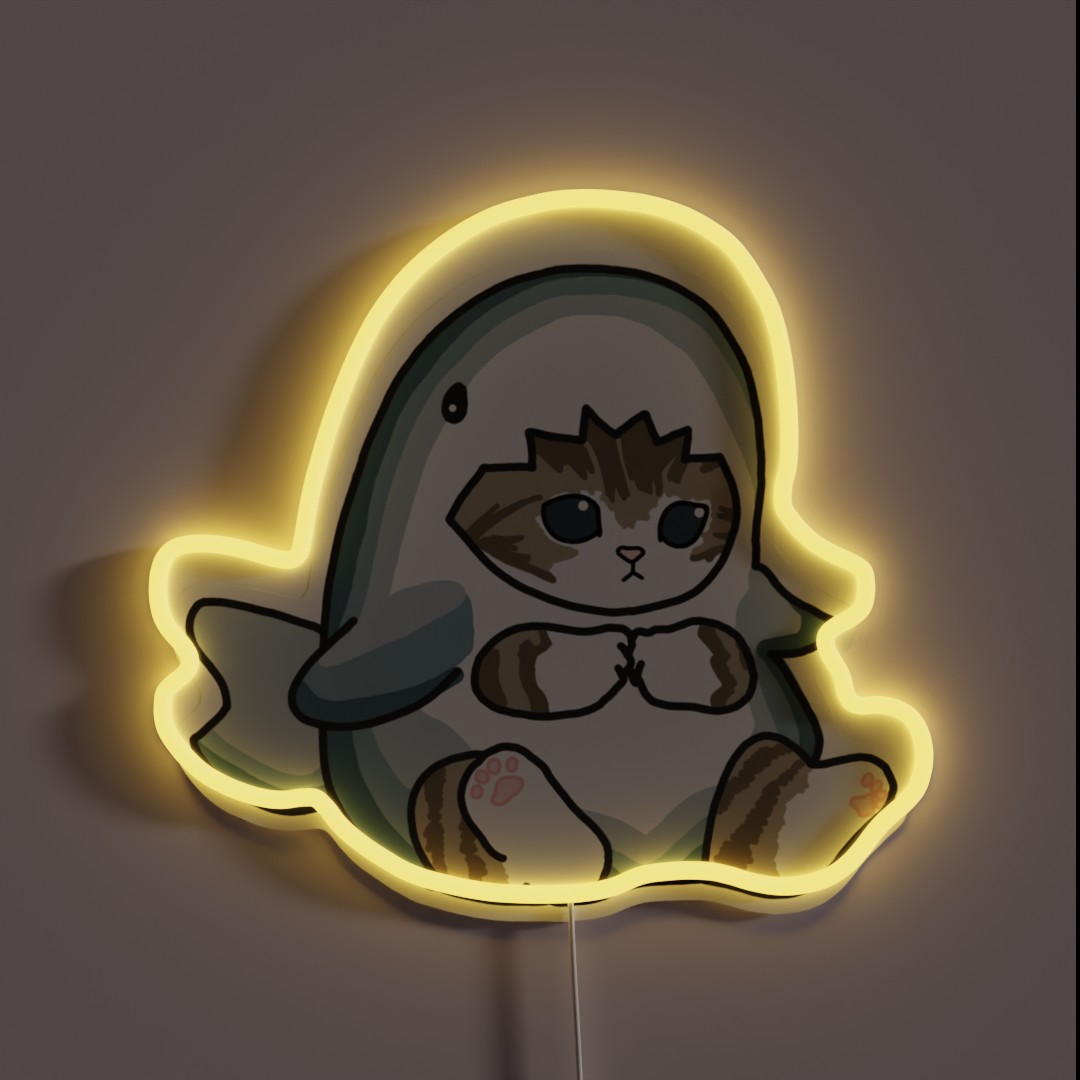 Shark Kitten Costume RGB Neon Sign Shark Kitten Costume RGB Neon Sign