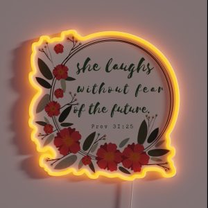 She Is Clothed With Dignity And Strength RGB Neon Sign She Is Clothed With Dignity And Strength RGB Neon Sign