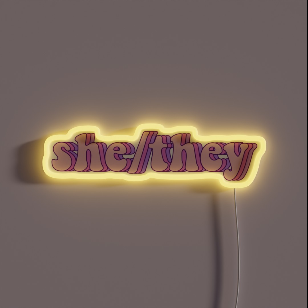 She They RGB Neon Sign She They RGB Neon Sign